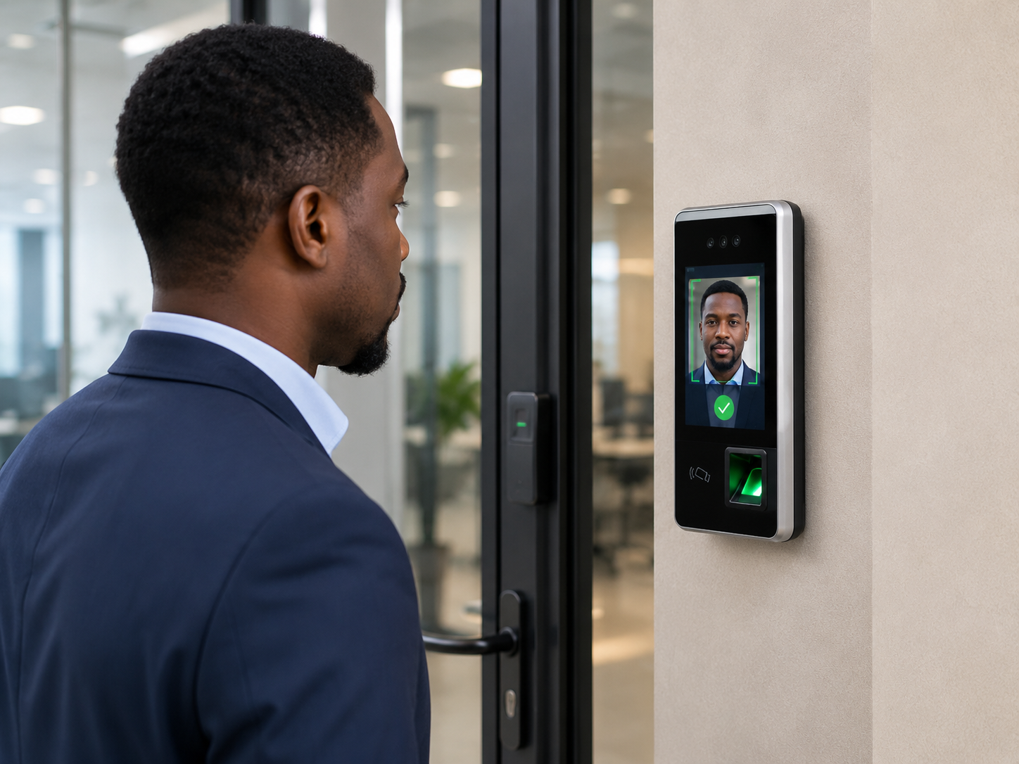 Facial biometric access-control terminal