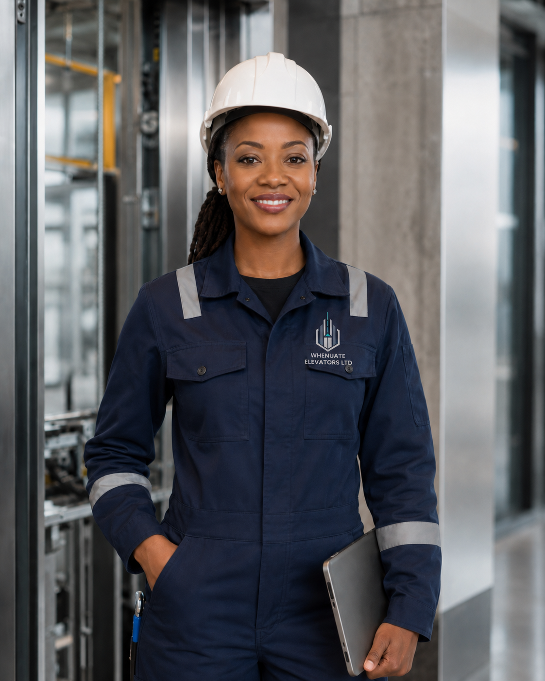 Female Whenuate elevator systems technician